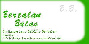 bertalan balas business card